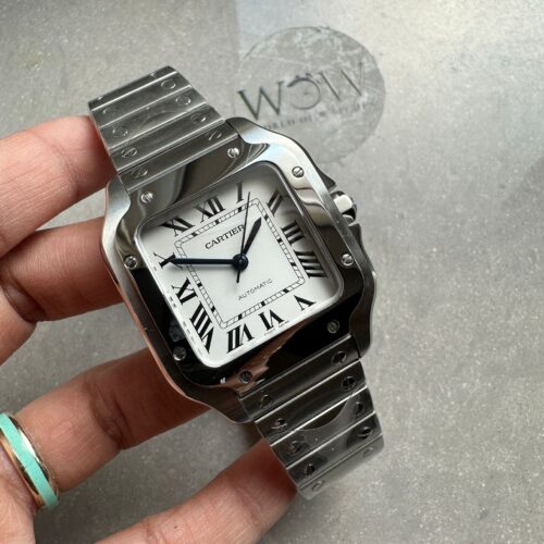 Santos de Cartier 35mm 2018 RXW 1:1 Best Edition White Dial on SS SmartLinks Bracelet MIYOTA 9015