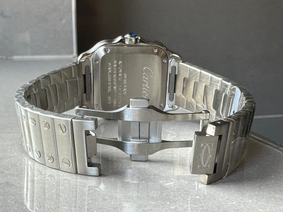 Santos de Cartier 35mm 2018 RXW 1:1 Best Edition White Dial on SS SmartLinks Bracelet MIYOTA 9015 - Image 14