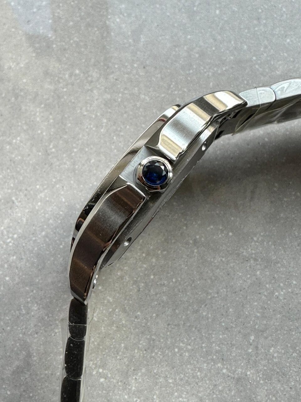 Santos de Cartier 35mm 2018 RXW 1:1 Best Edition White Dial on SS SmartLinks Bracelet MIYOTA 9015 - Image 13