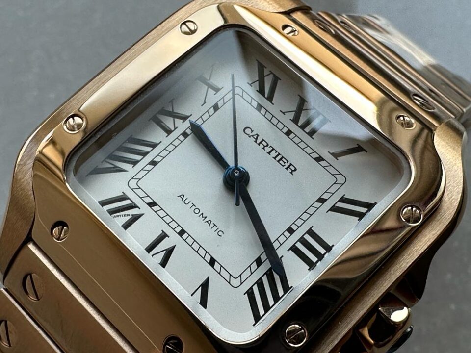 Santos de Cartier 35mm 2018 YG RXW 1:1 Best Edition White Dial on SmartLinks Bracelet MIYOTA 9015 - Image 7