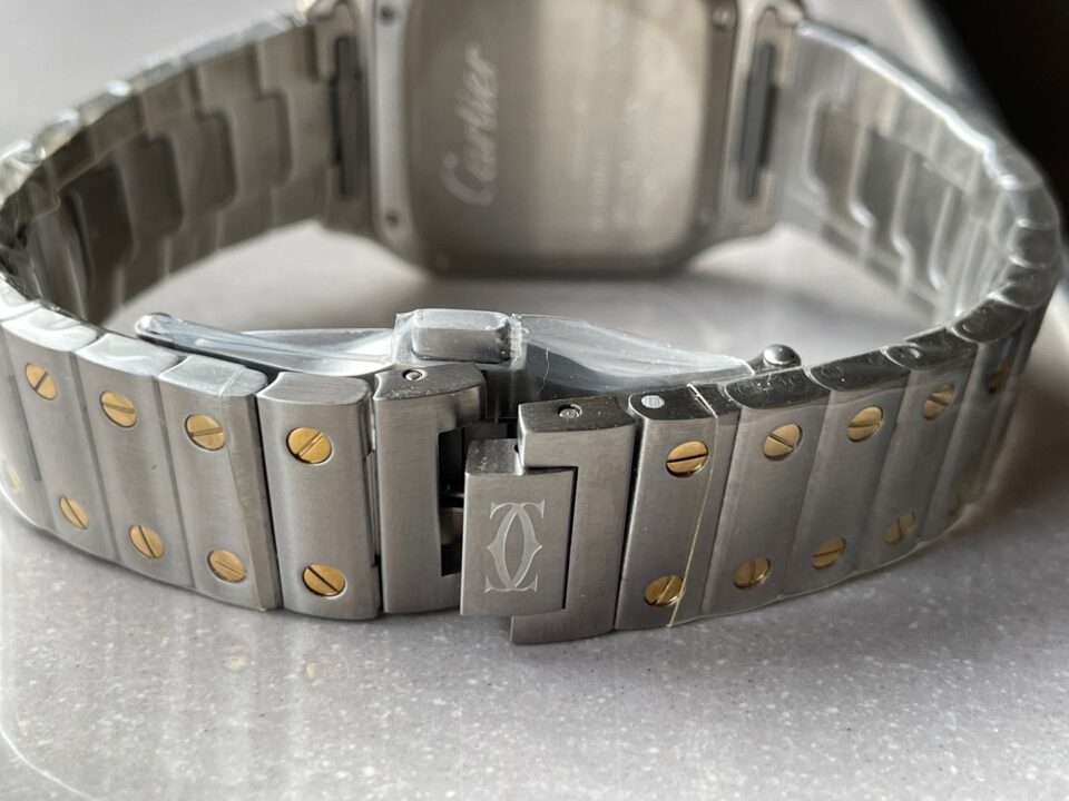 Santos de Cartier 35mm 2018 SS/YG RXW 1:1 Best Edition White Dial on SS/YG SmartLinks Bracelet MIYOTA 9015 - Image 9