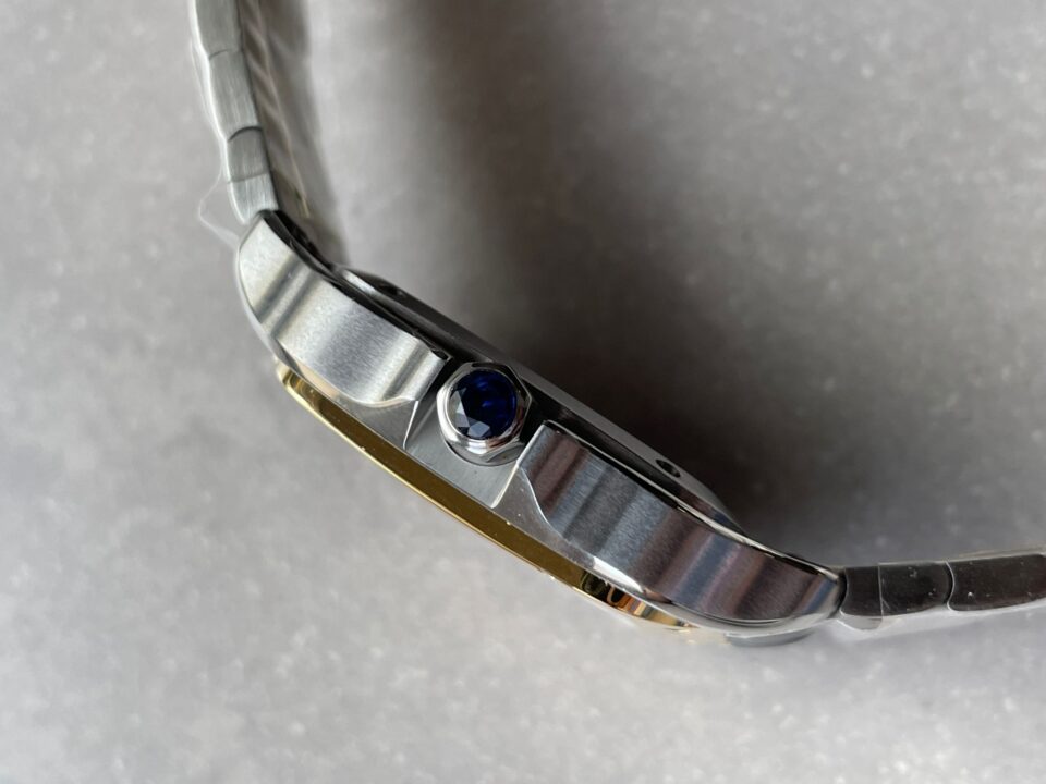 Santos de Cartier 35mm 2018 SS/YG RXW 1:1 Best Edition White Dial on SS/YG SmartLinks Bracelet MIYOTA 9015 - Image 12