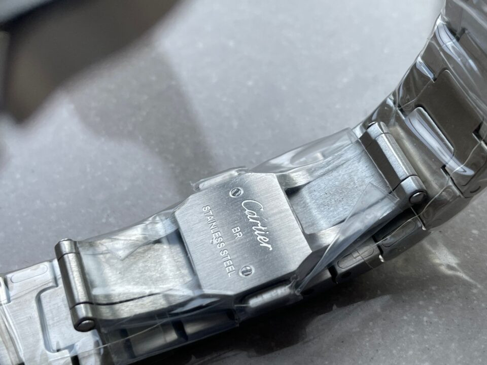 Santos de Cartier 35mm 2018 SS/YG RXW 1:1 Best Edition White Dial on SS/YG SmartLinks Bracelet MIYOTA 9015 - Image 11