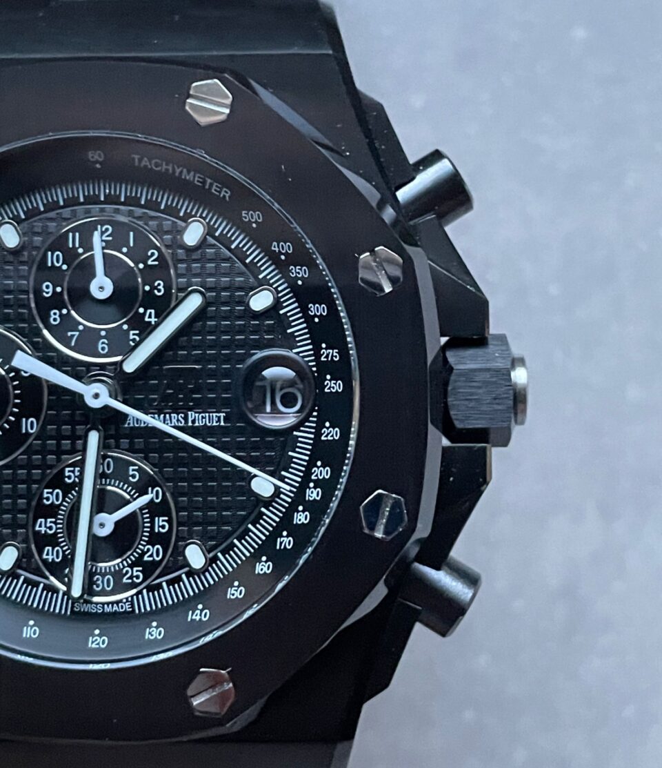 Royal Oak Offshore Chronograph CER Black Dial on Rubber Strap APF A3126 Mod - Image 9