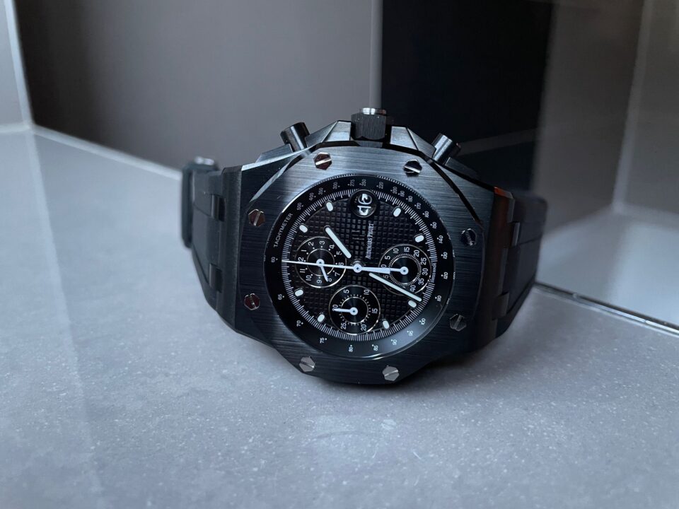 Royal Oak Offshore Chronograph CER Black Dial on Rubber Strap APF A3126 Mod - Image 7
