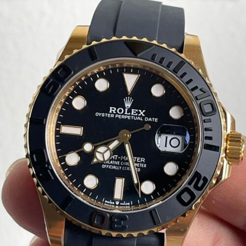 Yacht-Master 42mm 226658 YG Black Dial on Rubber Strap Clean VR3235