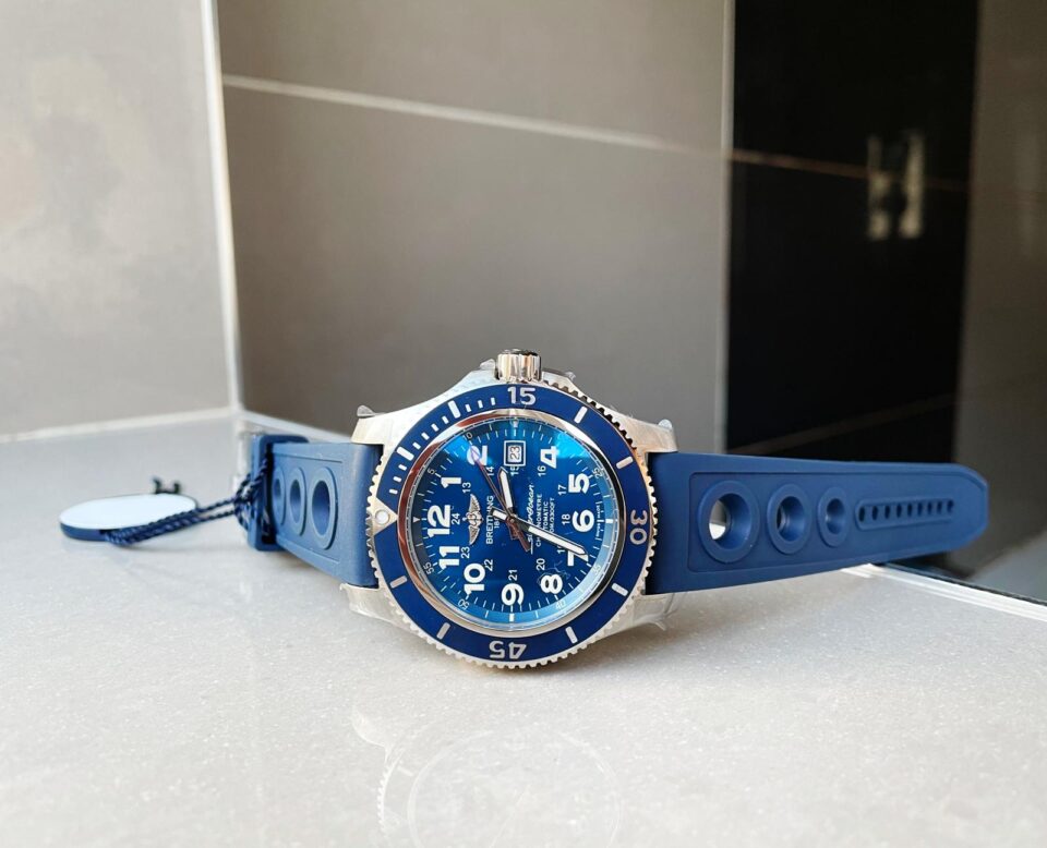 SuperOcean II 44mm GF 1:1 Best Edition Blue Dial on Blue Rubber Strap A2824 - Image 4