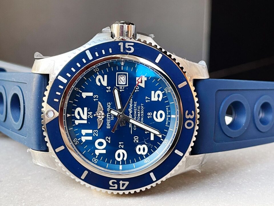 SuperOcean II 44mm GF 1:1 Best Edition Blue Dial on Blue Rubber Strap A2824 - Image 2