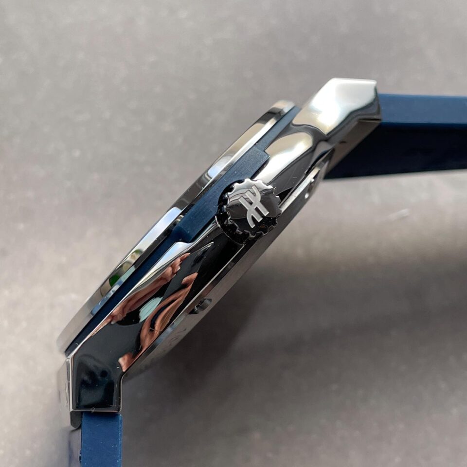 Classic Fusion 45mm SS HBF 1:1 Best Edition Blue Dial on Blue Gummy Strap A2892 - Image 7
