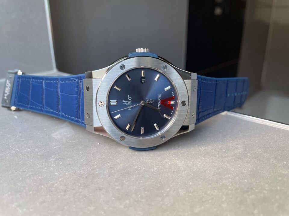 Classic Fusion 45mm SS HBF 1:1 Best Edition Blue Dial on Blue Gummy Strap A2892 - Image 6