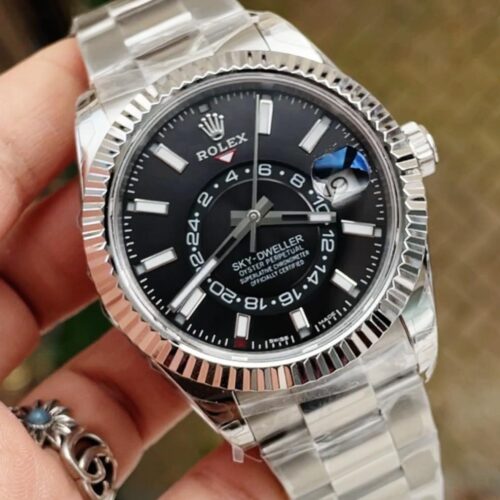 Sky-Dweller 326934 SS Noob 1:1 Best Edition Black Dial on SS Bracelet A23J