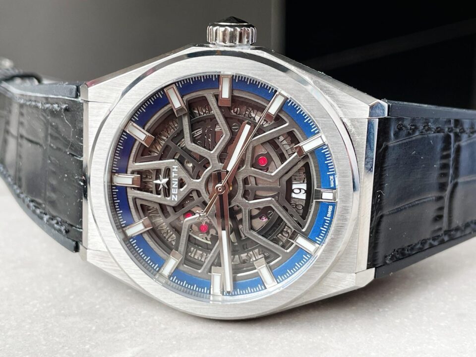 Defy Classic LF 1:1 Best Edition Skeleton Blue Dial on Blue Gummy Strap A2892 - Image 3