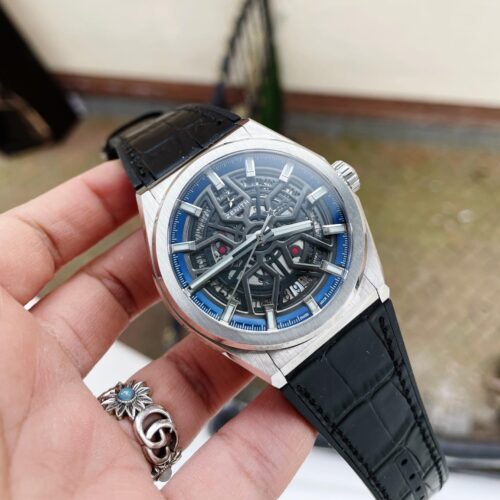 Defy Classic LF 1:1 Best Edition Skeleton Blue Dial on Blue Gummy Strap A2892