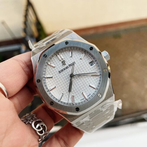Royal Oak 41mm 15500 SS ZF 1:1 Best Edition White Textured Dial on SS Bracelet A4302 V2