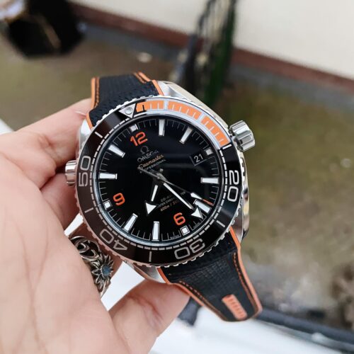 Planet Ocean 43.5mm SS VSF 1:1 Best Edition Black/Orange Bezel Black Dial on Black Nylon Strap A8900