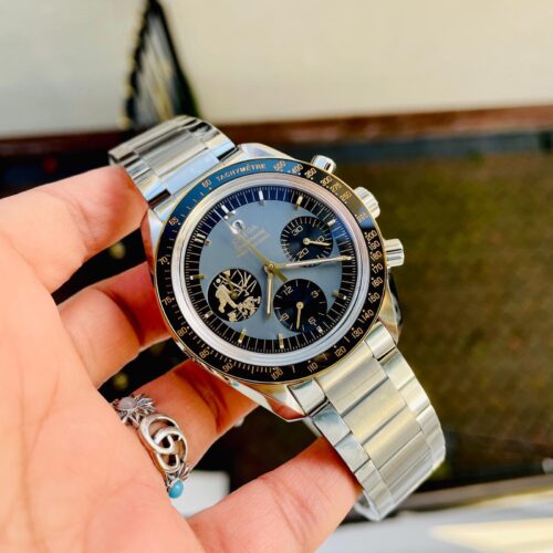 Speedmaster 50th Anniversary of APOLLO 11 The Moon Landing OMF Best Edition on SS Bracelet Manual Winding Chrono Movement