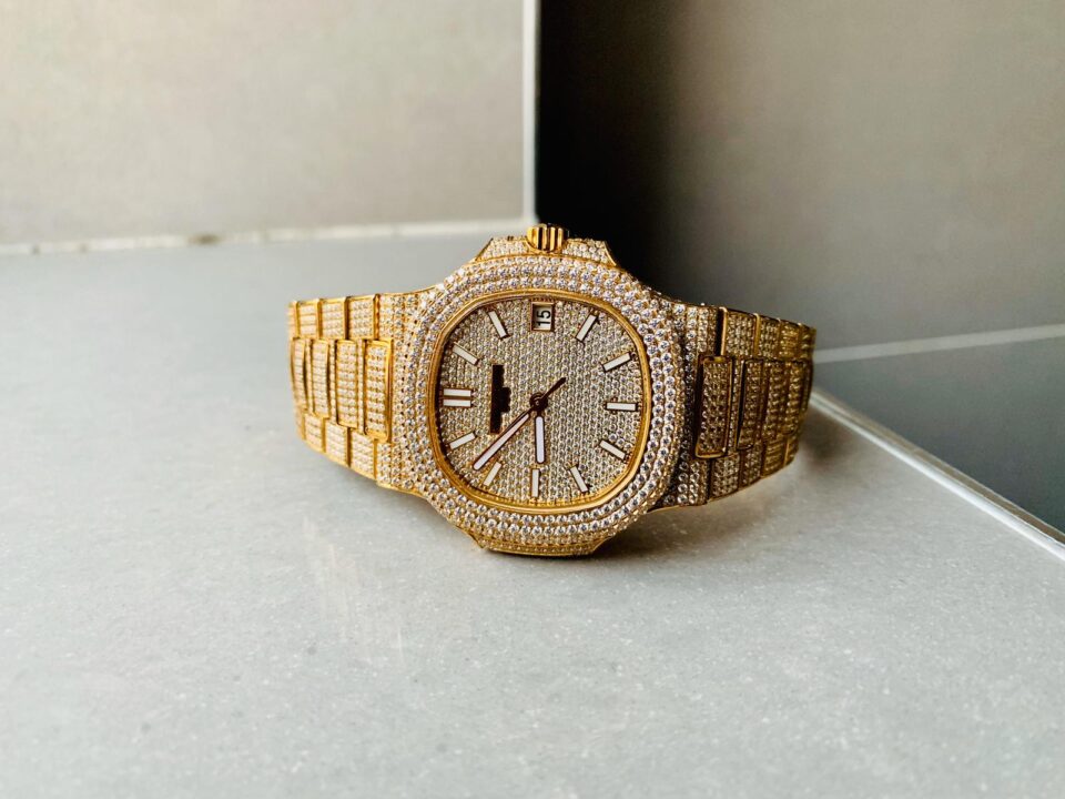 ICED Nautilus Jumbo 5711 YG TWF Full Paved Diamonds Dial Case and Bracelet A324 - Image 4
