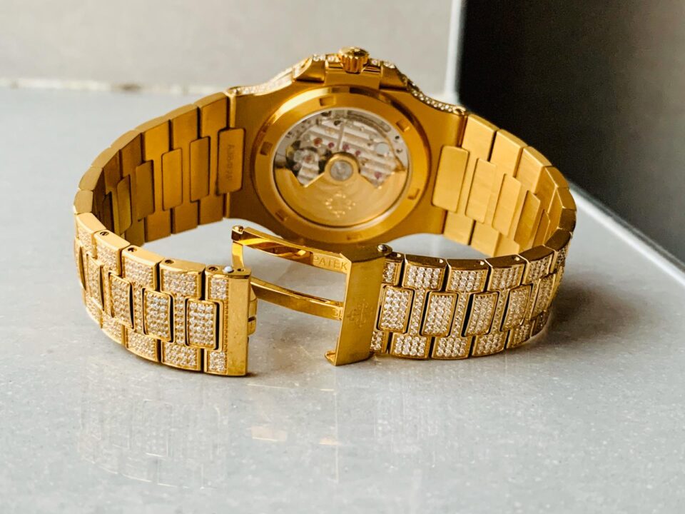 ICED Nautilus Jumbo 5711 YG TWF Full Paved Diamonds Dial Case and Bracelet A324 - Image 7