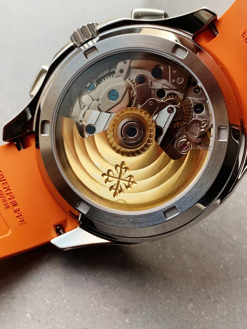 Aquanaut 5168G 42mm SS ZF 1:1 Best Edition Black Dial on Orange Rubber Strap - Image 8