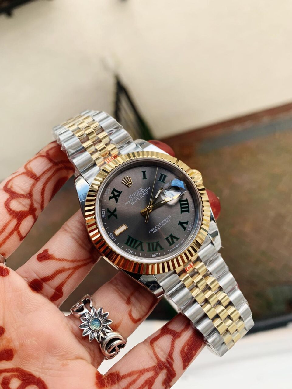 New DateJust 41 126334 SS/YG REF 1:1 Best Edition Gray Dial Green Roman Markers on Jubilee Bracelet A3235
