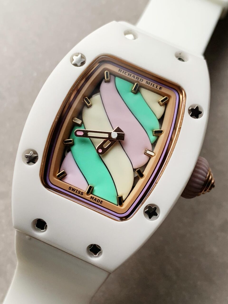 RM07-03 Candy Watch OXF Best Edition Colourful Dial on White Rubber Strap MIYOTA 6T51 - Image 2