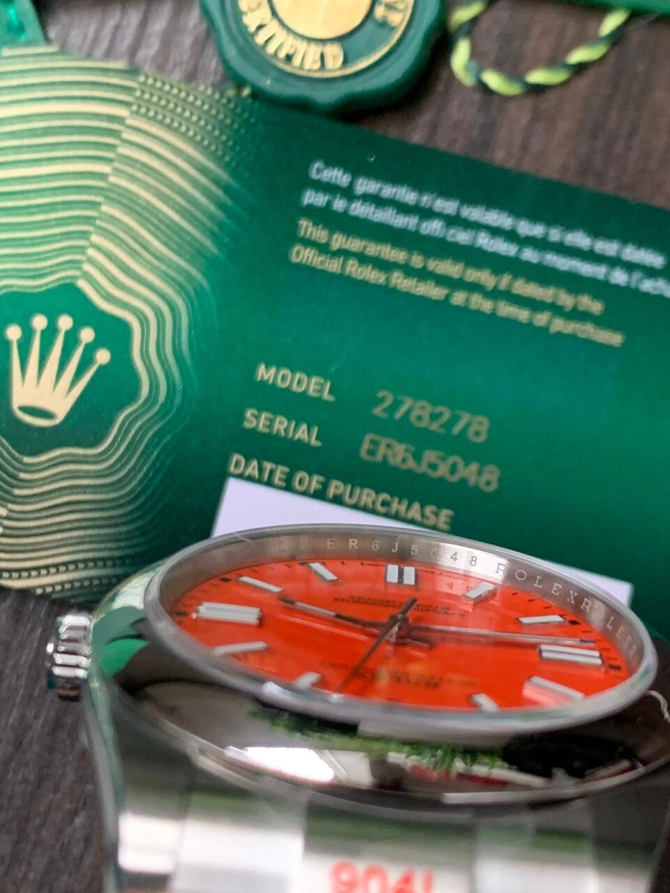OYSTER PERPETUAL EW FACTORY CORAL RED DIAL 41MM Asian 3230 automatic movement - Image 6