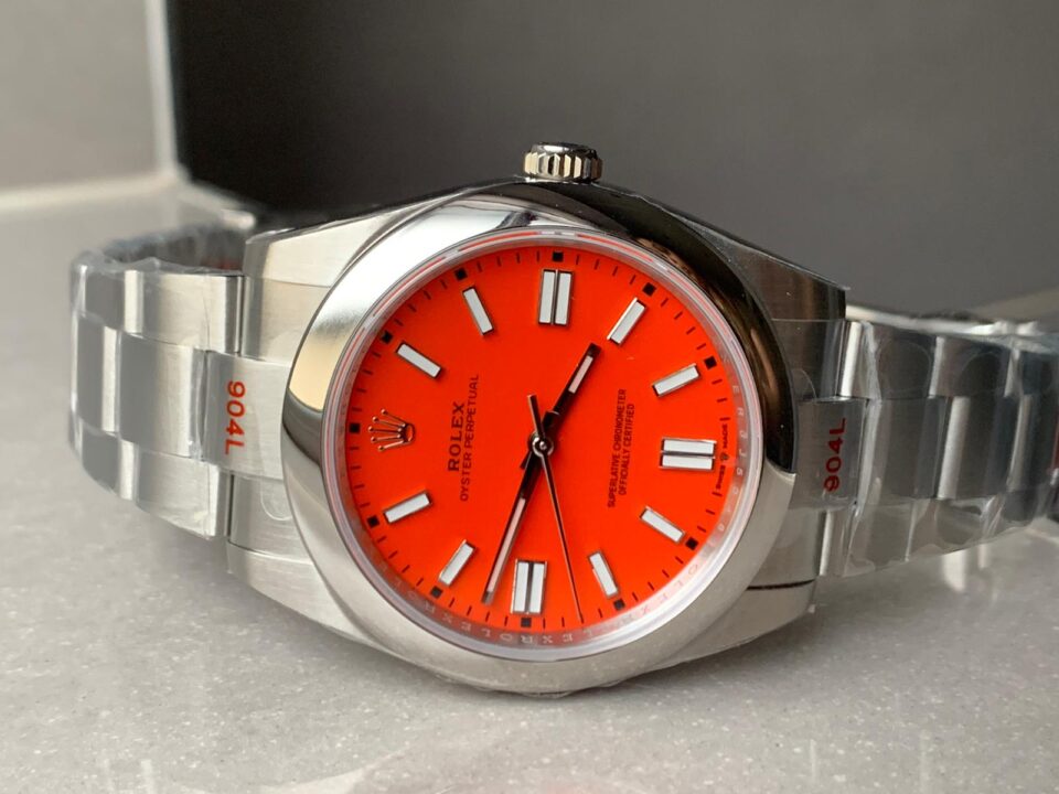 OYSTER PERPETUAL EW FACTORY CORAL RED DIAL 41MM Asian 3230 automatic movement - Image 5