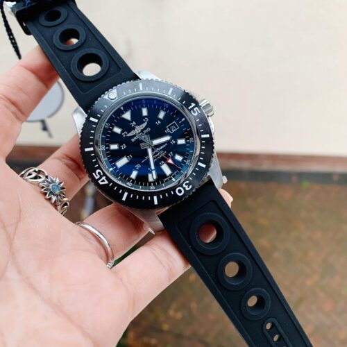 Superocean 44mm Special GF 1:1 Best Edition Black Dial on Black Rubber Strap A2824