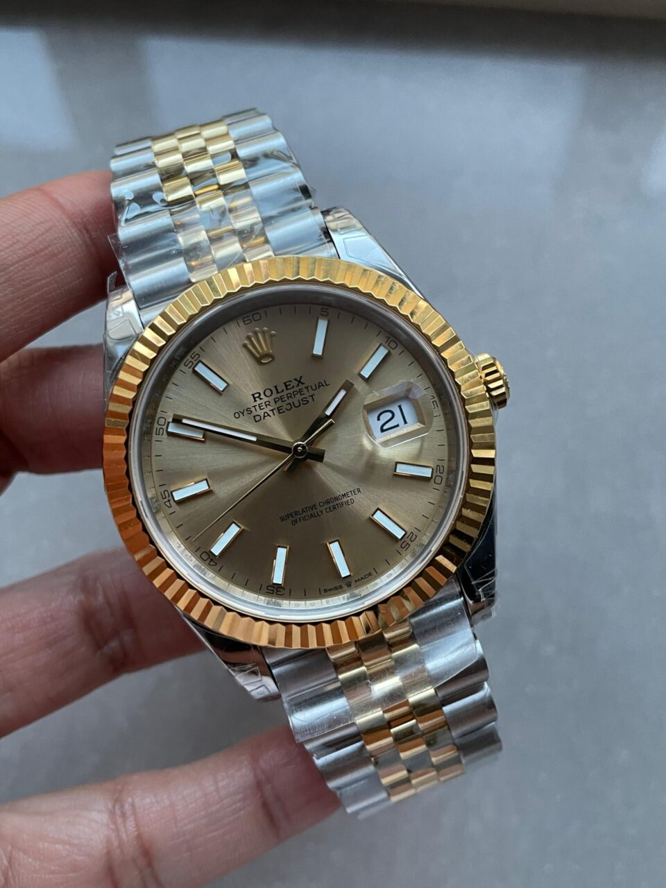 VSF Datejust 41mm 126333 904L YG/SS Fluted Bezel Gold Dial on YG/SS Jubilee Bracelet VS3235 - Image 4