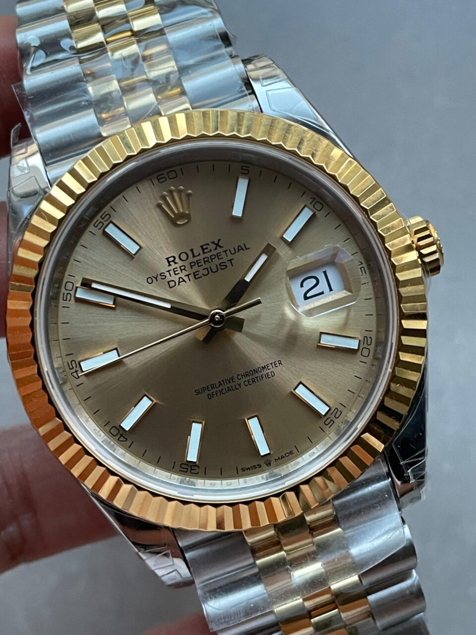 VSF Datejust 41mm 126333 904L YG/SS Fluted Bezel Gold Dial on YG/SS Jubilee Bracelet VS3235 - Image 9