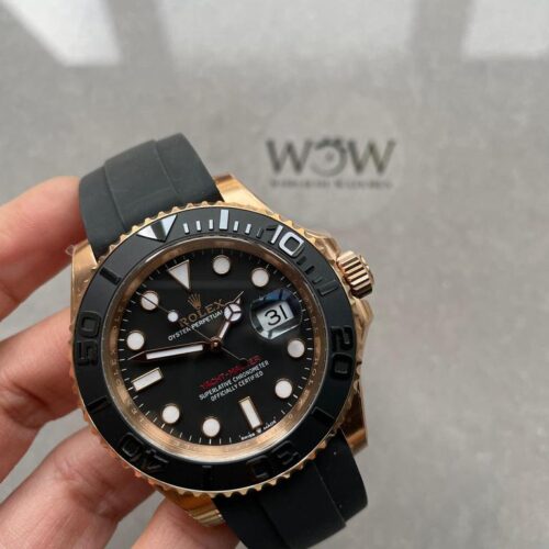 Yacht-Master 40mm 126655 RG Black Dial on Rubber Strap Clean VR3235