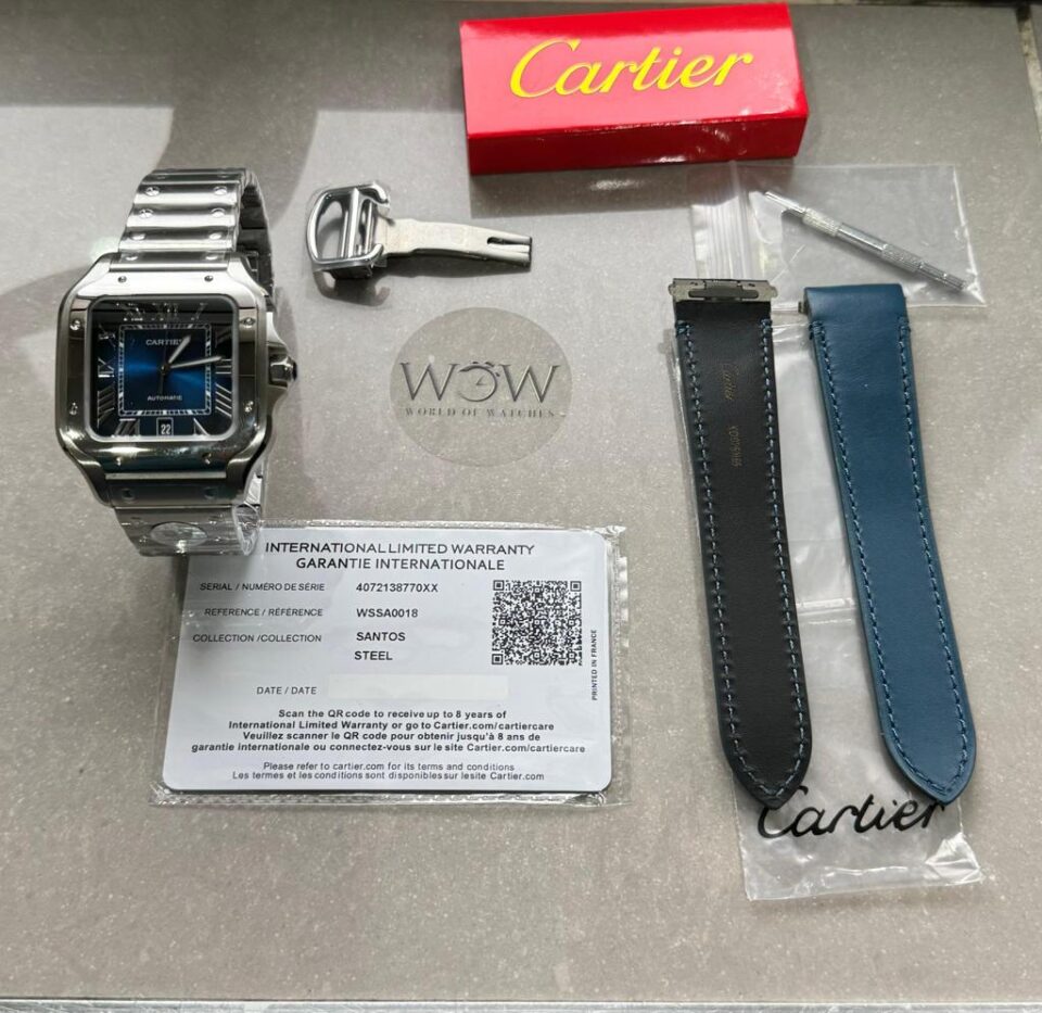 Santos de Cartier 40mm 2018 BVF 1:1 Best Edition Blue Dial on SS SmartLinks Bracelet MIYOTA 9015 - Image 6