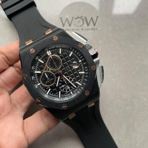 Royal Oak Offshore Chronograph CER Black Dial on Rubber Strap APF A3126 Mod