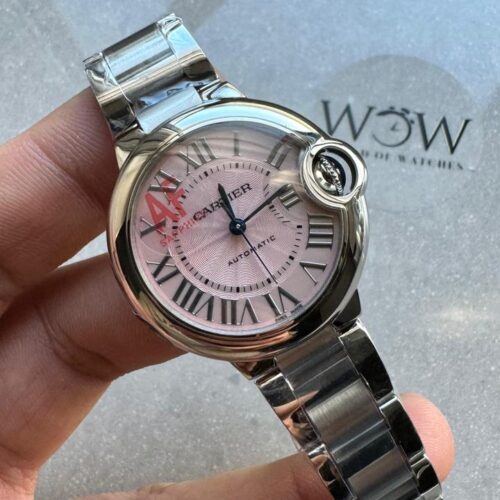 Ballon Bleu 33mm SS AF 1:1 Best Edition Pink Textured Dial on SS Bracelet Cal.076