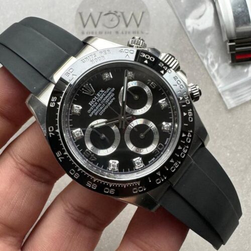 Daytona 116519 904L SS Black Dial on Rubber Strap Clean A4130