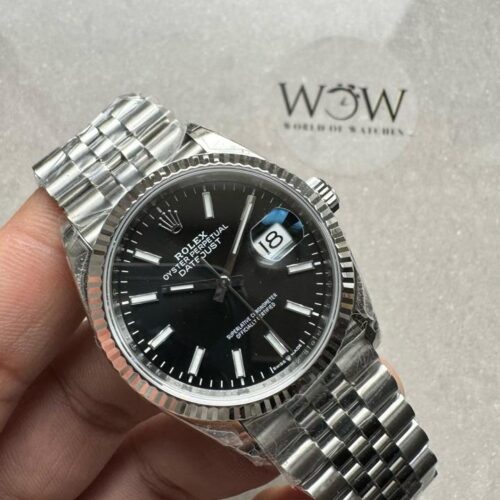 VSF Datejust 36 904L SS Fluted Bezel Black Dial on SS Jubilee Bracelet VS3235