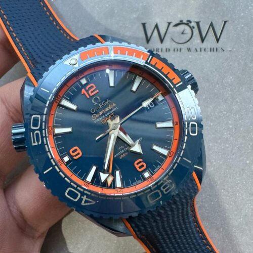Planet Ocean 45.5mm Big Blue Real Ceramic VSF 1:1 Best Edition on Blue Rubber Strap A8906