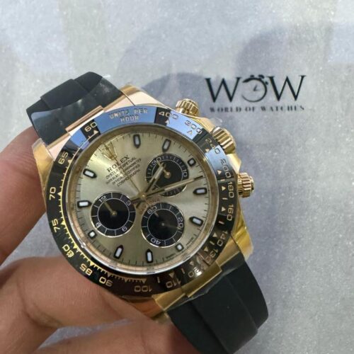 Clean Daytona 116518 1:1 Best Edition YG/Black Dial on Oysterflex Rubber Strap SA4130