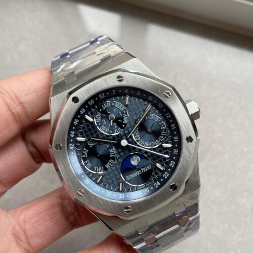 Royal Oak 41mm Perpetual Calendar 26574 SS APSF1:1 Best Edition Blue Dial on SS Bracelet A5134