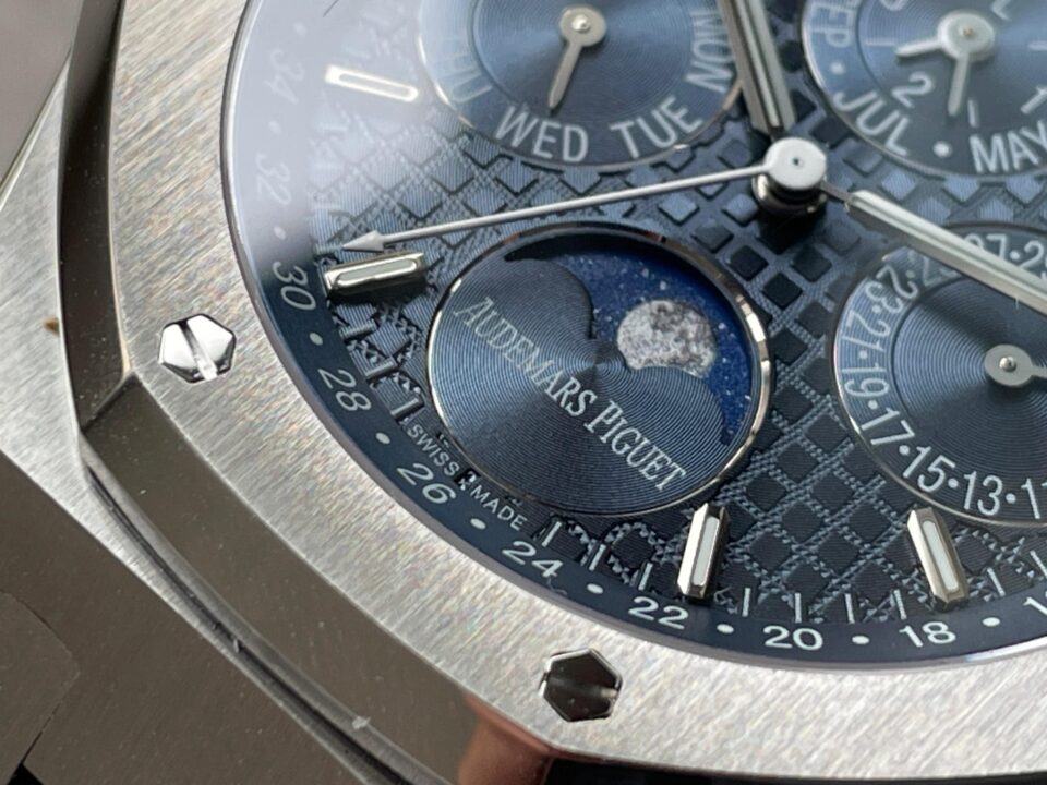 Royal Oak 41mm Perpetual Calendar 26574 SS APSF1:1 Best Edition Blue Dial on SS Bracelet A5134 - Image 7