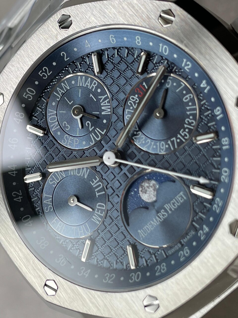 Royal Oak 41mm Perpetual Calendar 26574 SS APSF1:1 Best Edition Blue Dial on SS Bracelet A5134 - Image 6