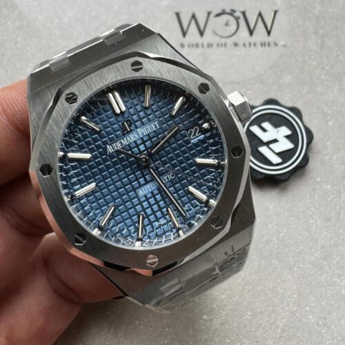 Royal Oak 37mm 15450 SS ZF 1:1 Best Edition Blue Textured Dial on SS Bracelet SA3120 Super Clone