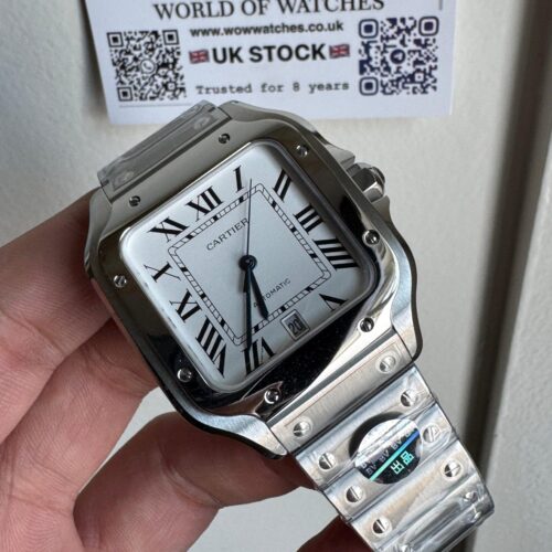 Santos de Cartier 40mm 2018 BVF 1:1 Best Edition White Dial on SS SmartLinks Bracelet MIYOTA 9015