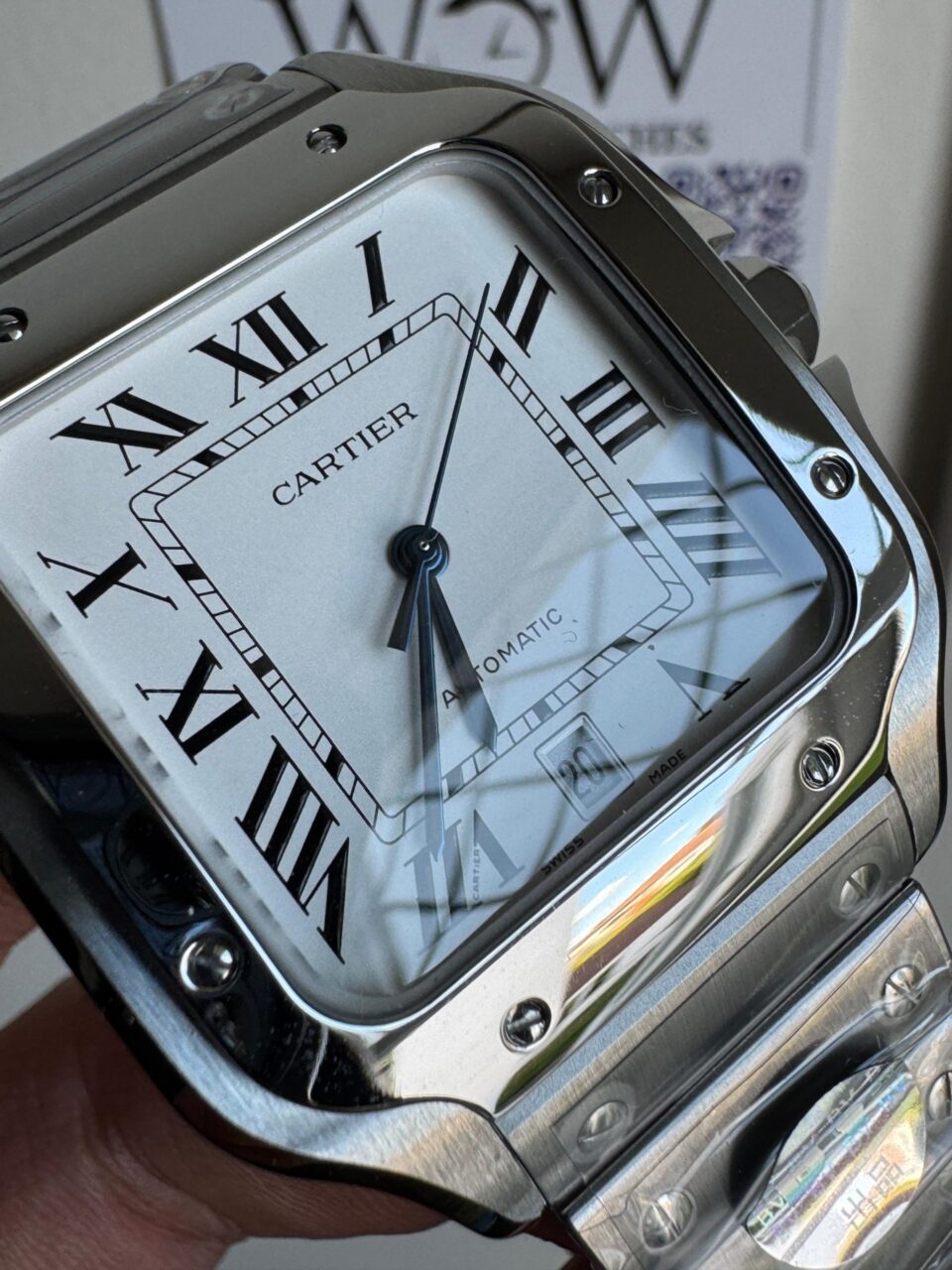 Santos 40mm 2018 BVF 1:1 Best Edition White Dial on SS SmartLinks Bracelet MIYOTA 9015 - Image 3