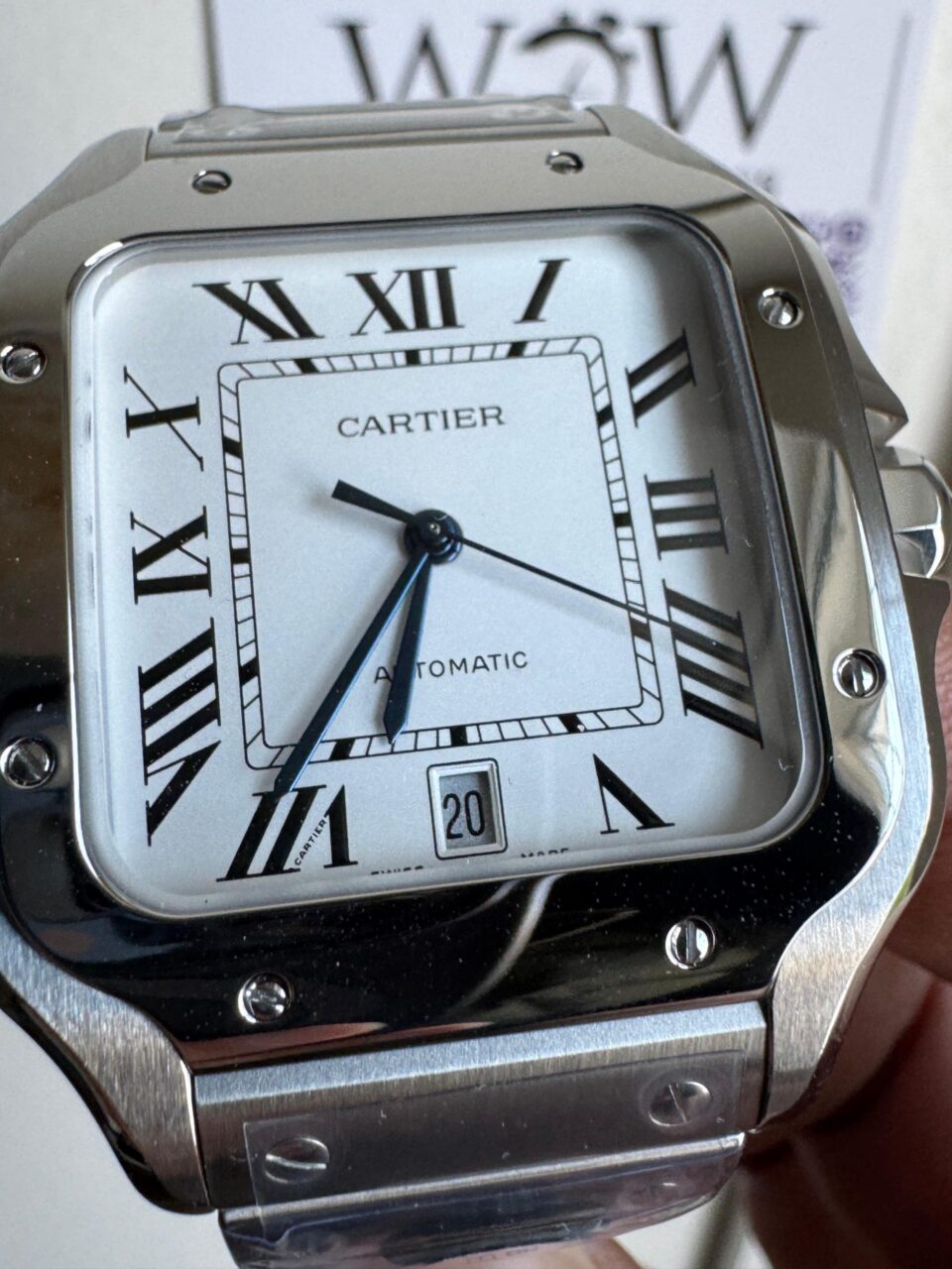 Santos 40mm 2018 BVF 1:1 Best Edition White Dial on SS SmartLinks Bracelet MIYOTA 9015 - Image 2
