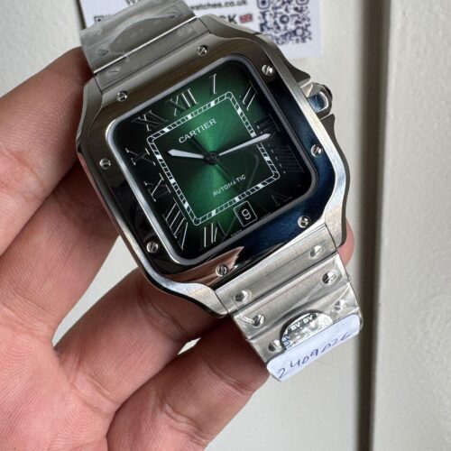 Santos de Cartier 40mm SS BVF 1:1 Best Edition Green Dial on SS SmartLinks Bracelet MIYOTA 9015