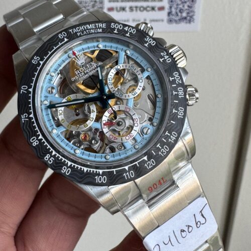 Daytona La Montoya 904L SS CAR Bezel Skeleton Dial Sticks on SS Bracelet Sonic A4130