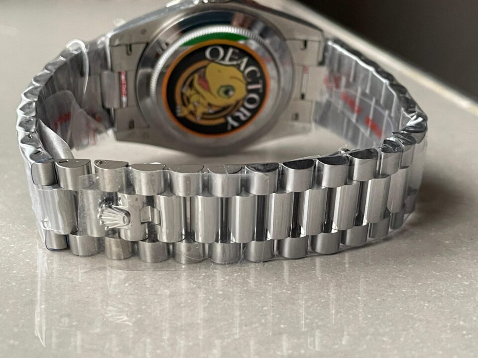 Day-Date 40mm 228349 SS Diam Bezel Meteorite Dial Diam on SS President Bracelet GSF A2836 Mod - Image 9