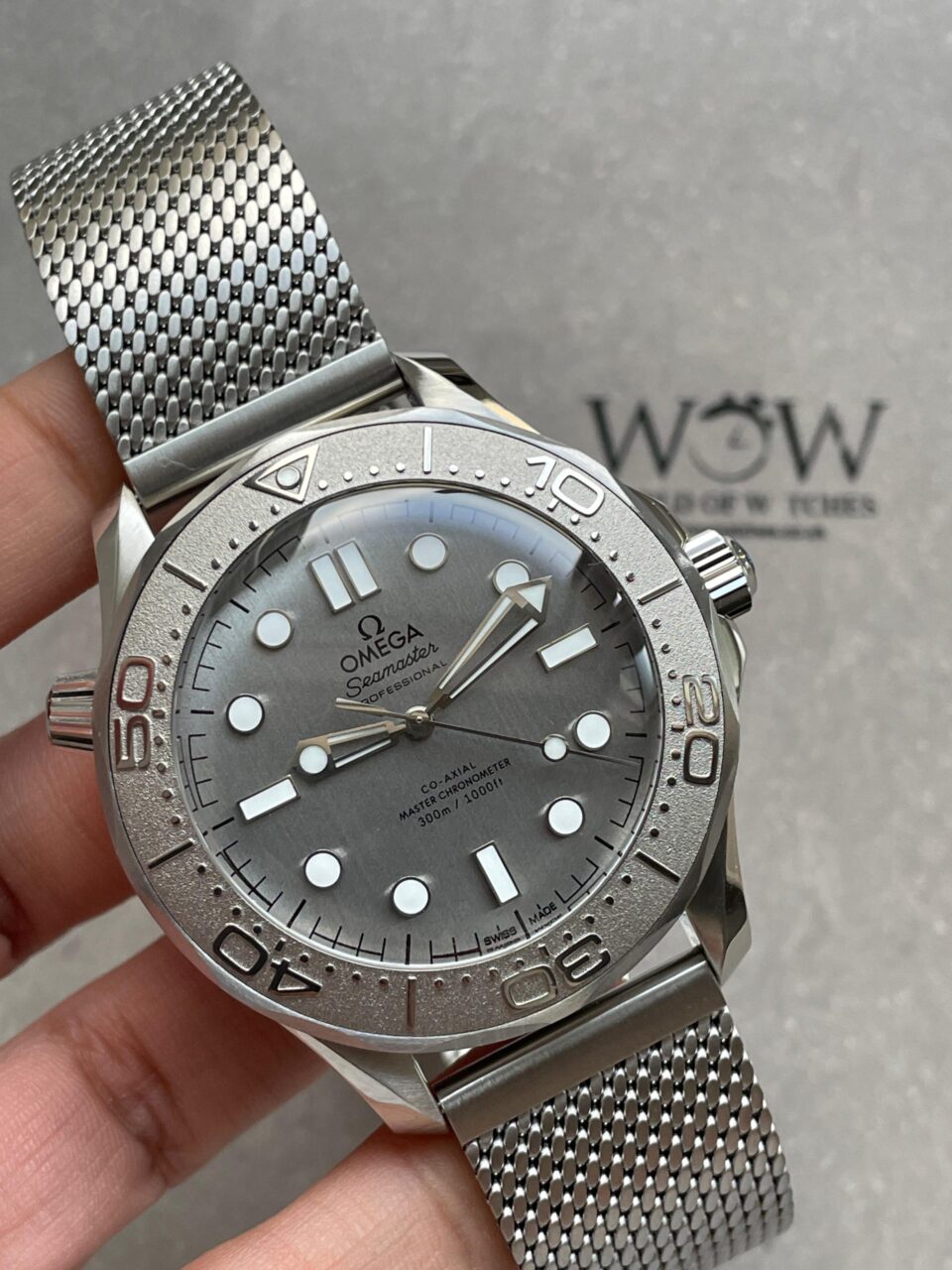 Seamaster 300M 42mm Titanium Bezel SS VSF Best Edition Gray Dial On SS Mesh Bracelet A8806 - Image 2