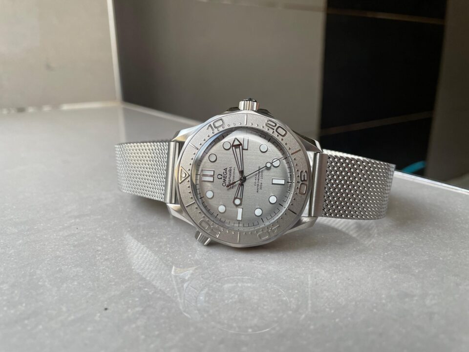 Seamaster 300M 42mm Titanium Bezel SS VSF Best Edition Gray Dial On SS Mesh Bracelet A8806 - Image 8
